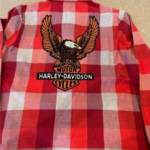 Harley Davidson ladies large long sleeve button